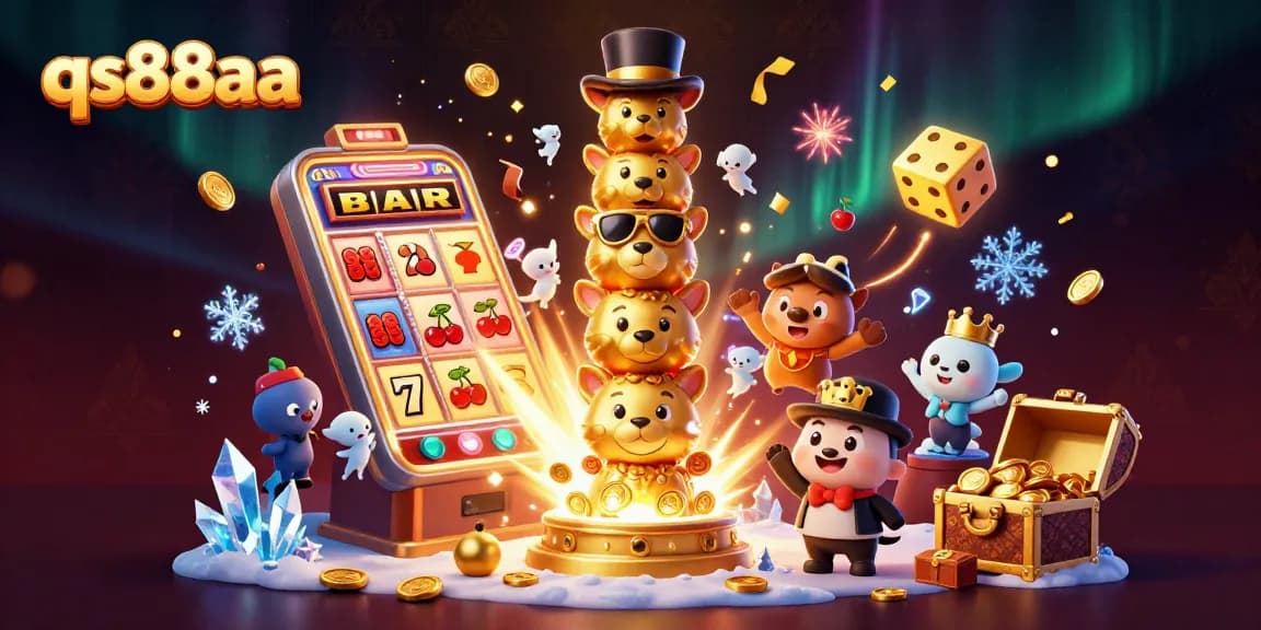 Experience excitement at qs88aa with a 3D jackpot explosion and vibrant casino elements.