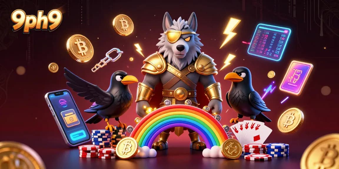 Experience the excitement of poker and crypto gaming at 9ph9 online casino with vibrant visuals.