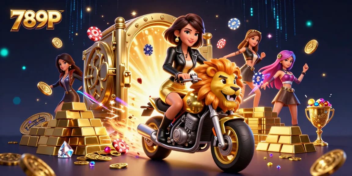 Experience thrilling gambling action with 789P in this vibrant casino-themed illustration.
