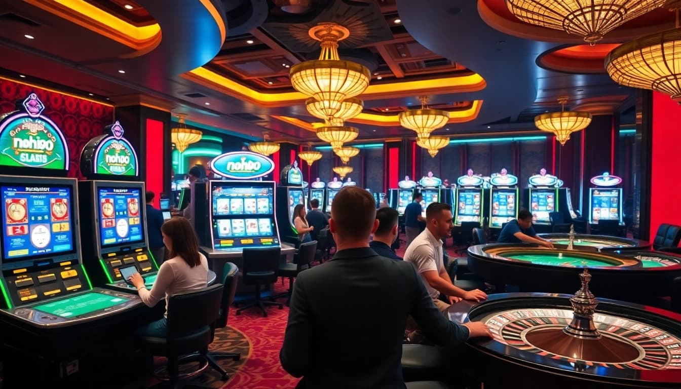 Gambling at the nohu90 casino, showcasing an exciting slot gaming experience.