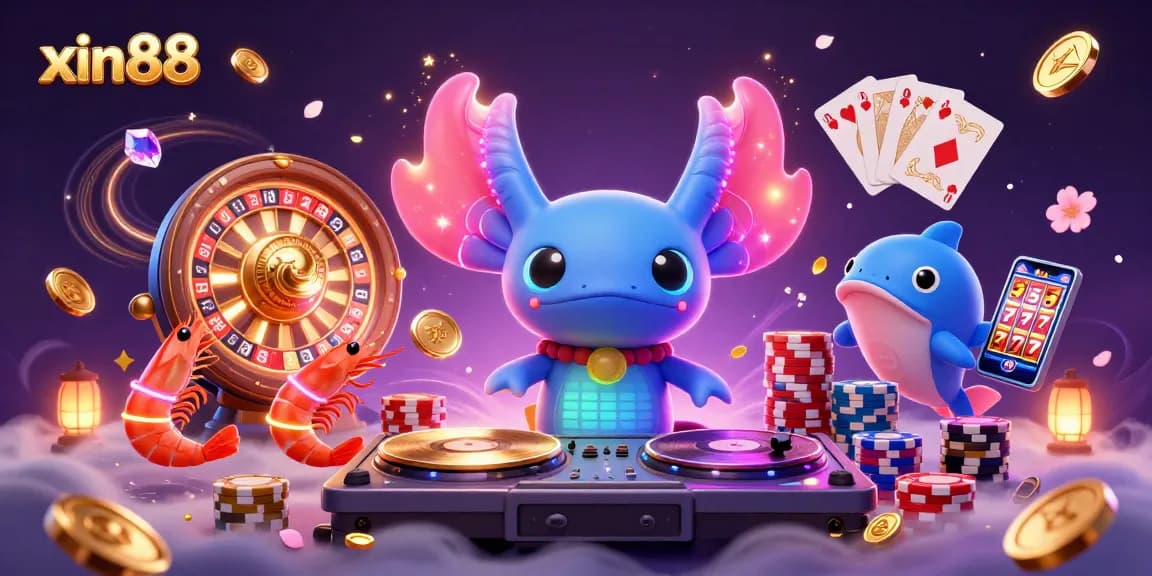 Join the vibrant xin88 gaming scene with neon characters and magical casino elements!