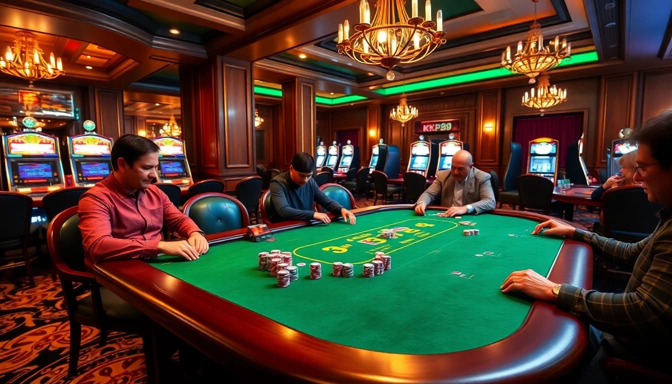 Experience luxury betting with kp88 at an upscale casino poker table.