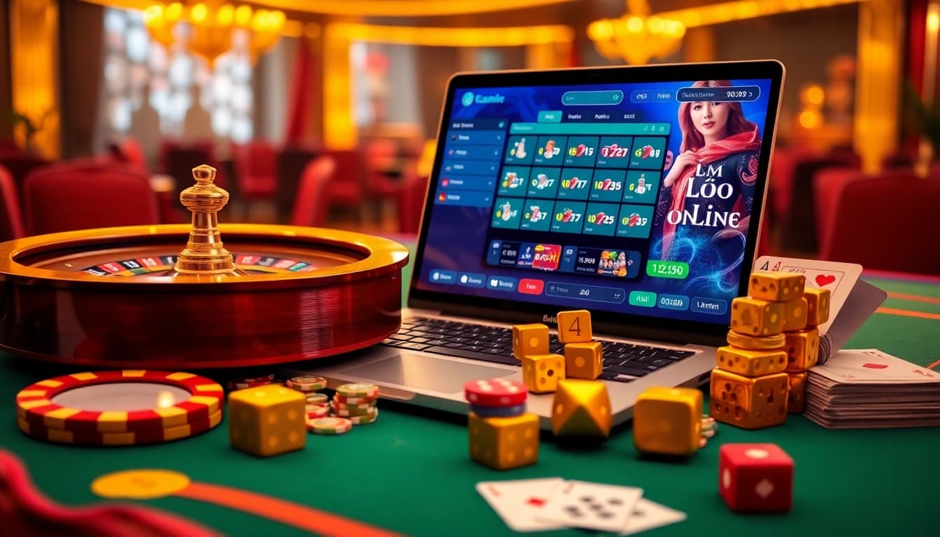 Engage with Lô đề online through a captivating digital casino experience featuring roulette and poker chips.