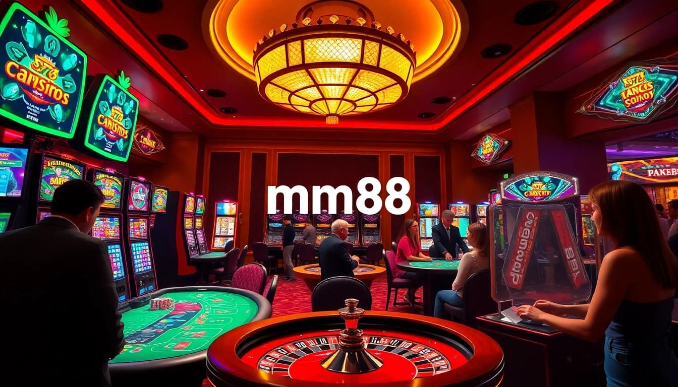 Experience the thrill of mm88 casino games with vibrant slot machines and engaged players.