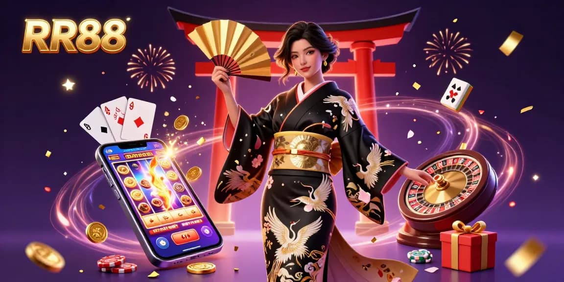 Engaging scene showing RR88 with elegant characters amidst casino elements enhancing the online gambling experience.