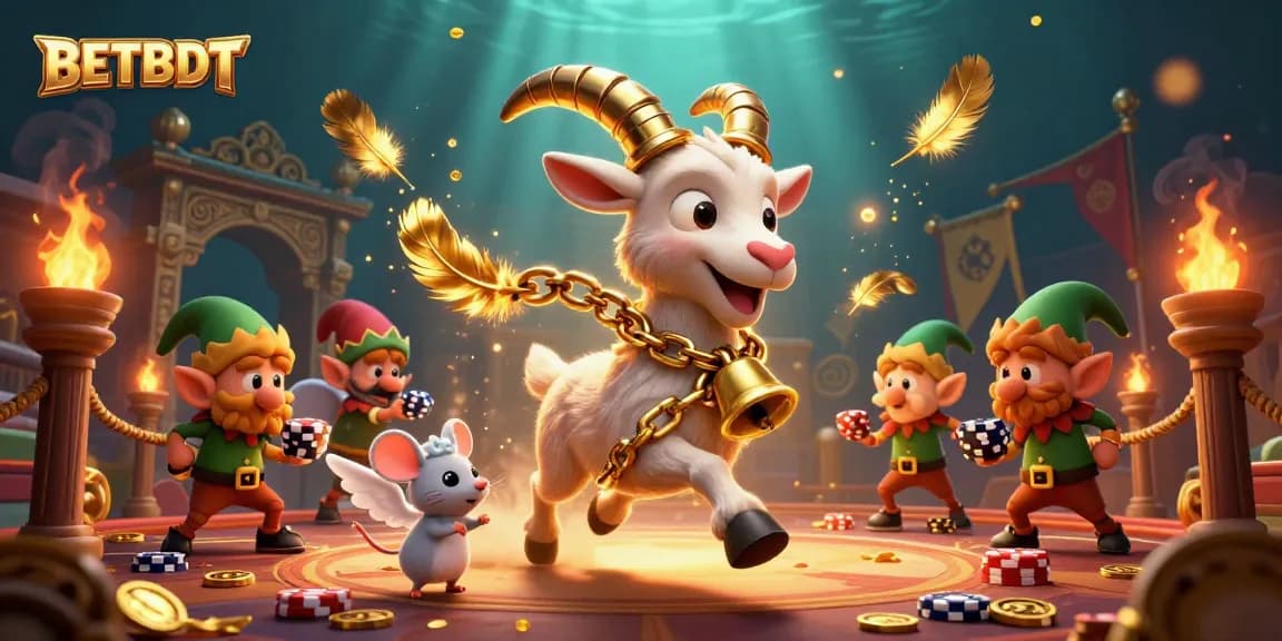 Experience the excitement of BETBDT's holiday-horror casino with a Krampus goat, angel mouse, and elf gremlins.