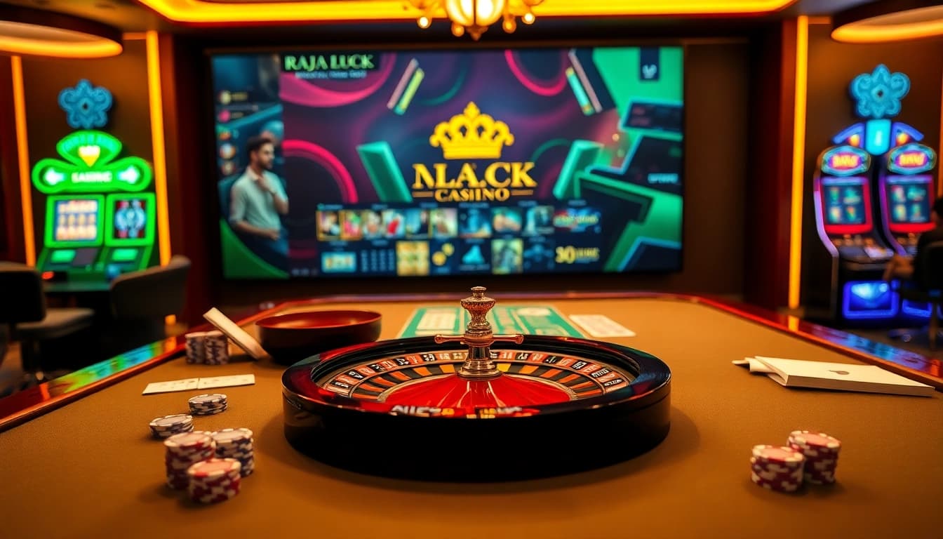 Raja Luck players enjoying high-stakes gaming at a professional casino table.