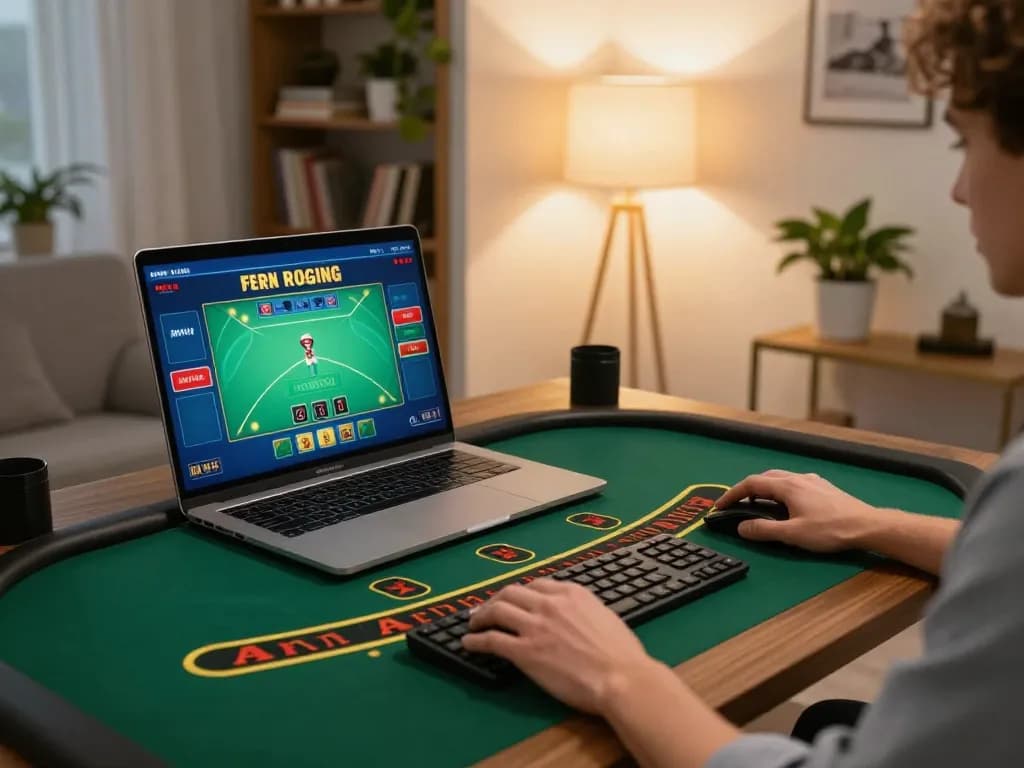 Engaging in a live dealer game at luck8 while enjoying a cozy home environment