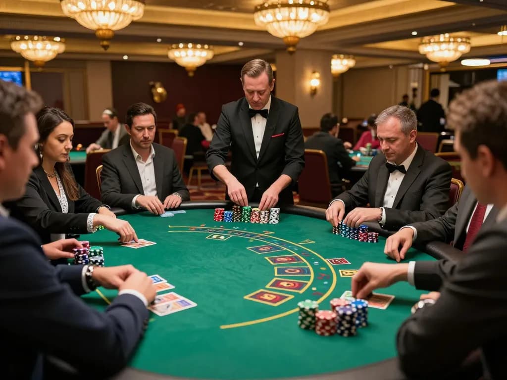 Players at a blackjack table strategizing and betting at ve88 casino