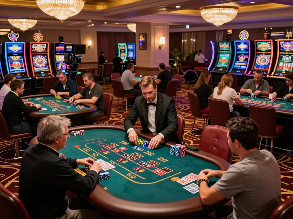 mm88 players enjoying exciting casino games in a vibrant and luxurious setting