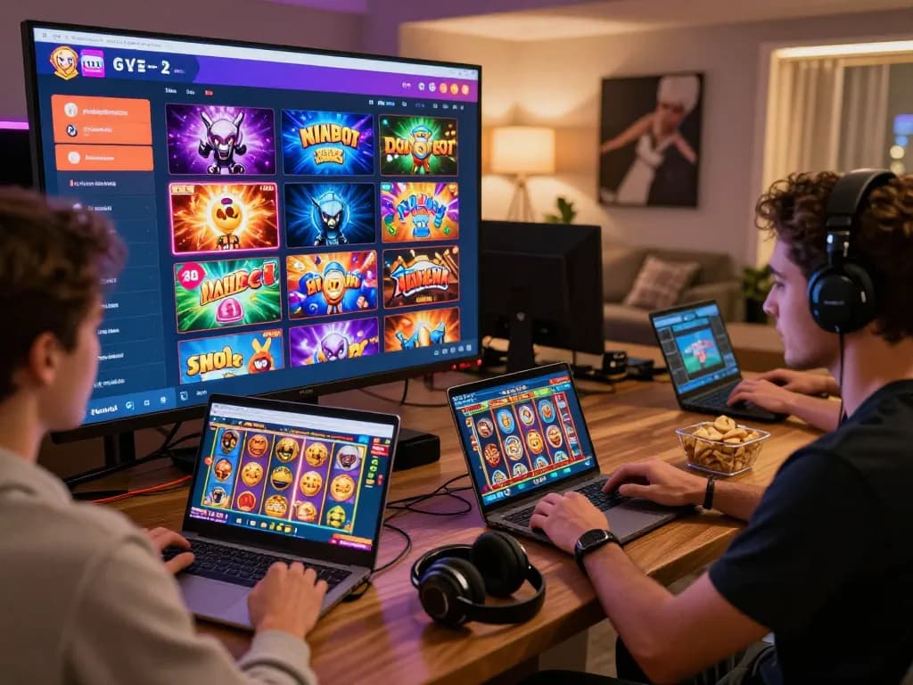 Players experiencing the thrill of nk 88 online gaming platform in a modern home.