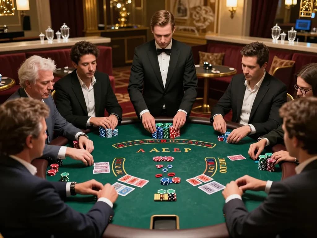 Players engage in strategic betting at the tip88 blackjack table featuring luxury decor.