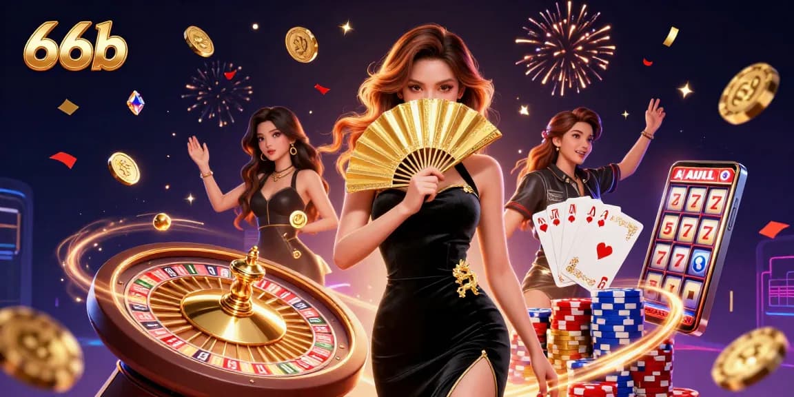 Engage in thrilling casino action with 66b, witnessing luxurious elements and dynamic gameplay.