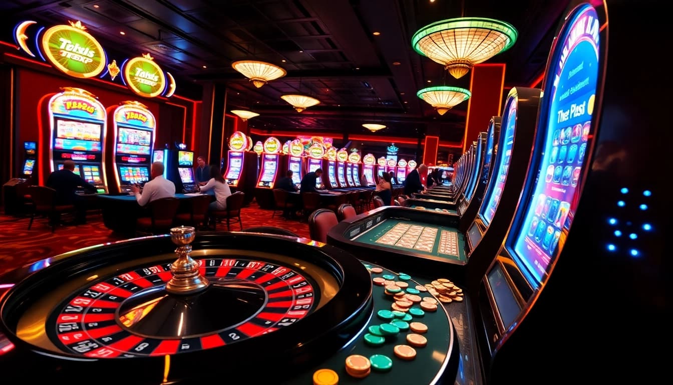 Excited players engaging at the 789P casino roulette table, with vibrant gaming atmosphere and colorful chips.
