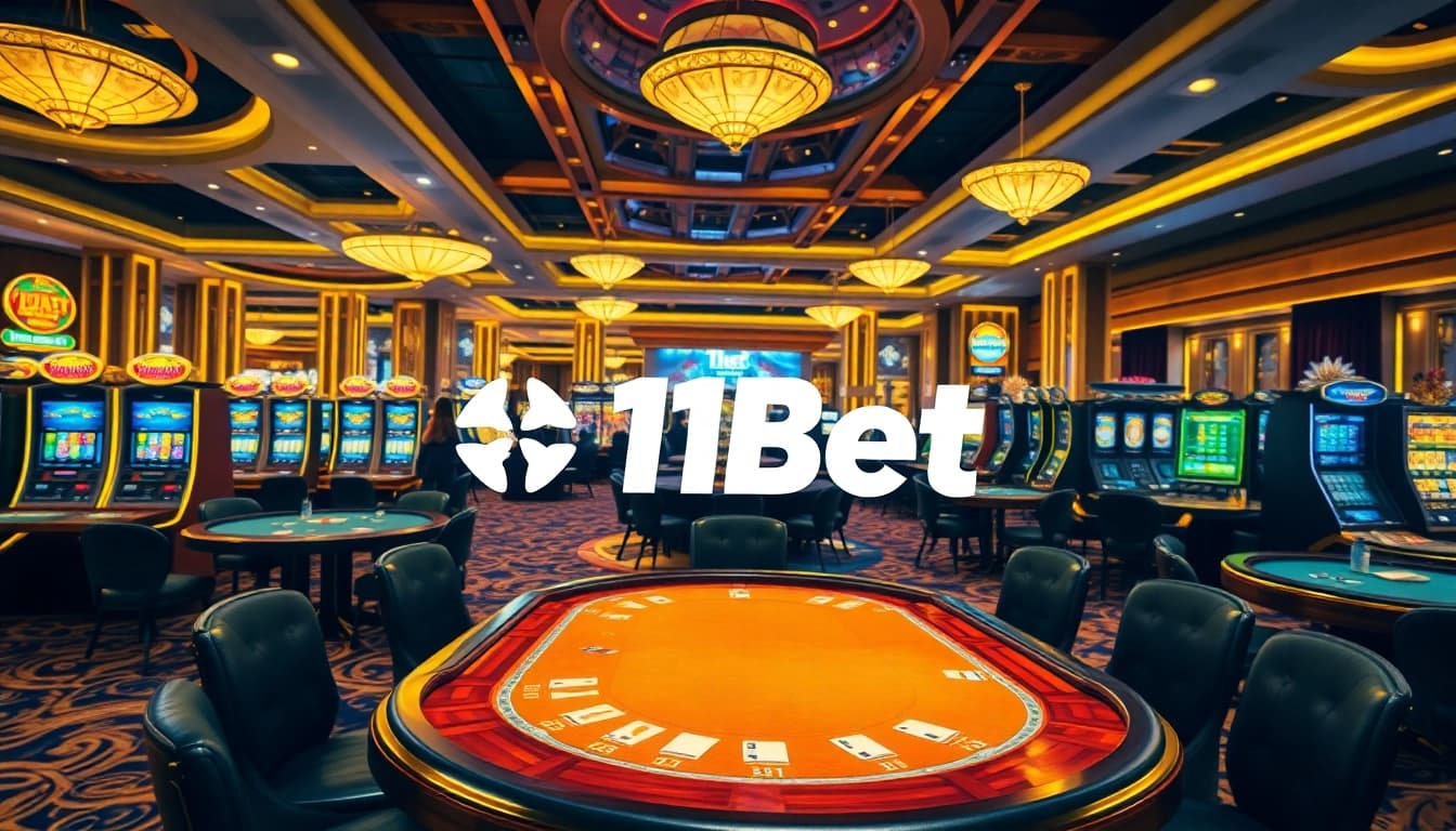 Players enjoying a high-stakes poker game at an 11Bet casino table.