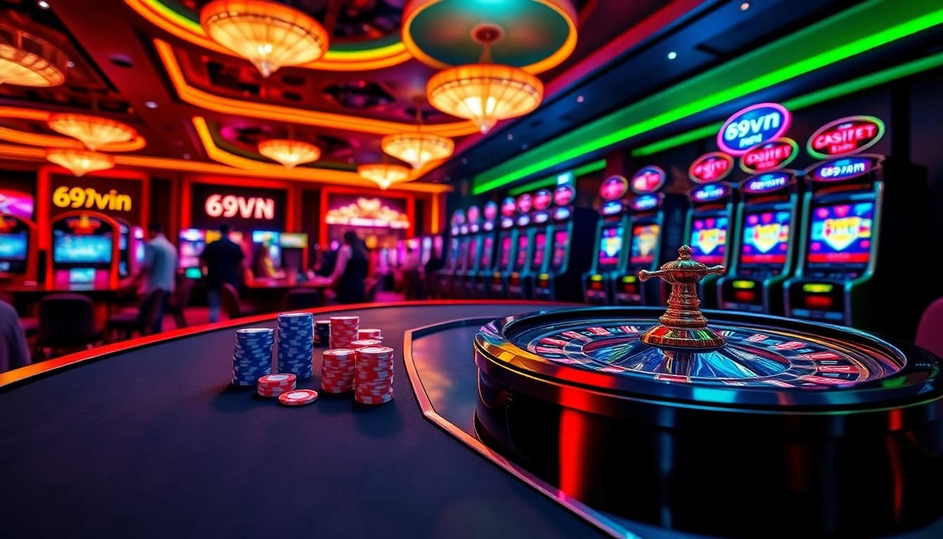 Experience thrilling online gambling action at 69vn's vibrant casino with poker and slot games.