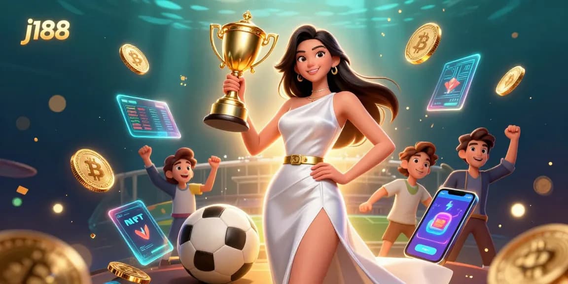 Experience the excitement of j188 online gaming with vibrant casino elements and a triumphant atmosphere.