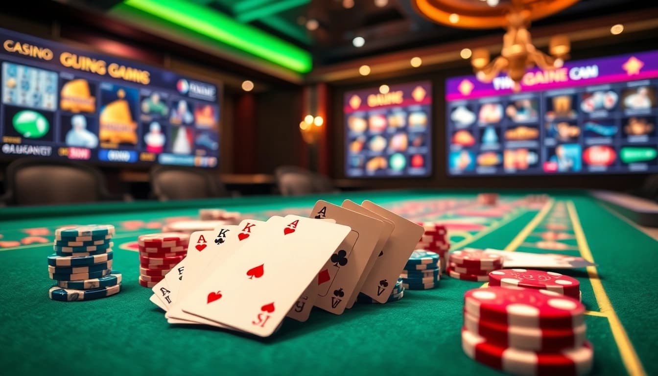 Thrilling casino action with 69vn cards and chips on a luxurious table.