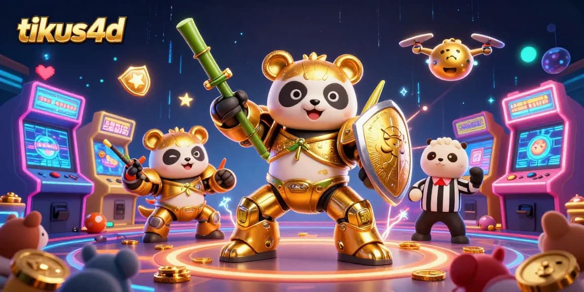Engage in tikus4d gaming excitement with a dynamic 3D illustration featuring animated characters and casino elements.
