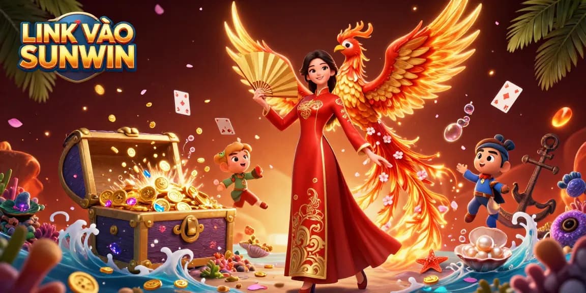 Win big with LINK VÀO SUNWIN at the dynamic online casino featuring vibrant characters and game elements.