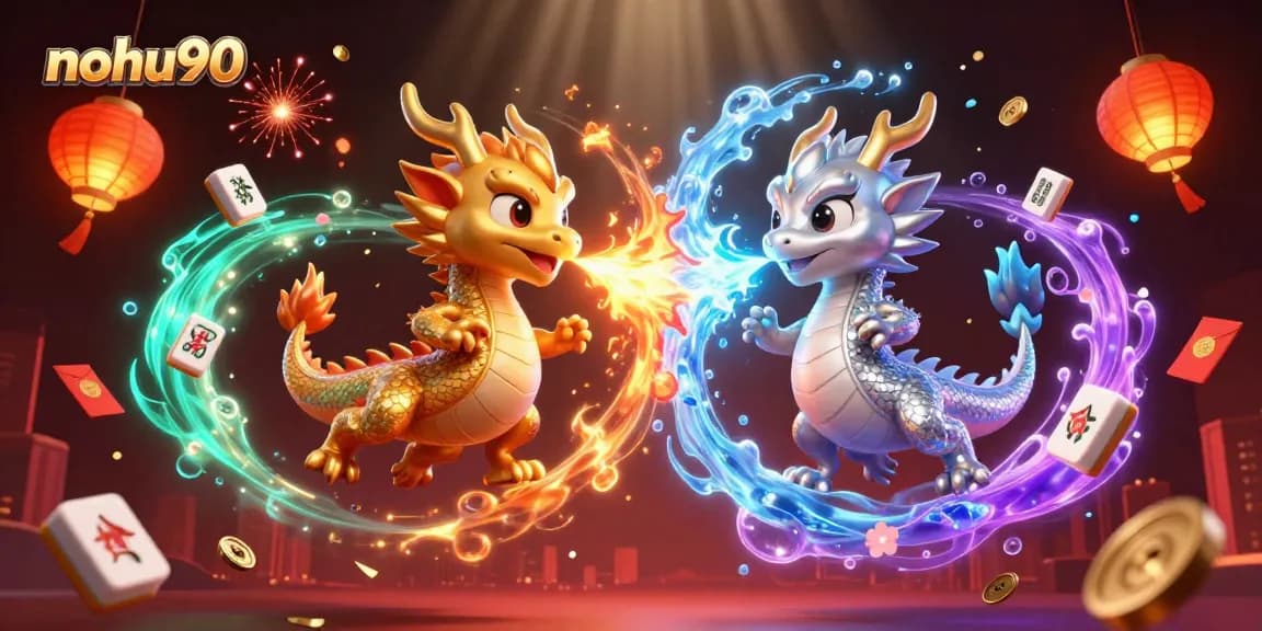 Engage in thrilling gameplay at nohu90 with dazzling dragons, gaming elements, and vibrant visuals.