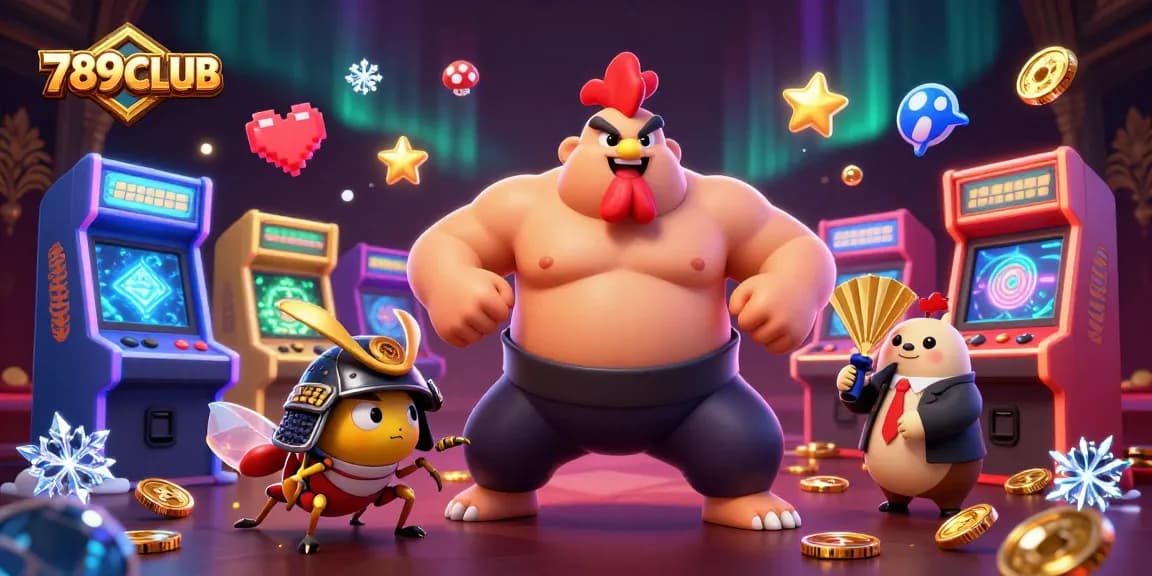 Experience the excitement of 789CLUB with powerful characters amidst colorful gaming elements.