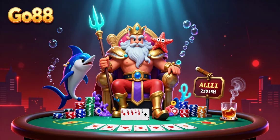 Experience thrilling gameplay at Go88 with vibrant poker scenes and characters.