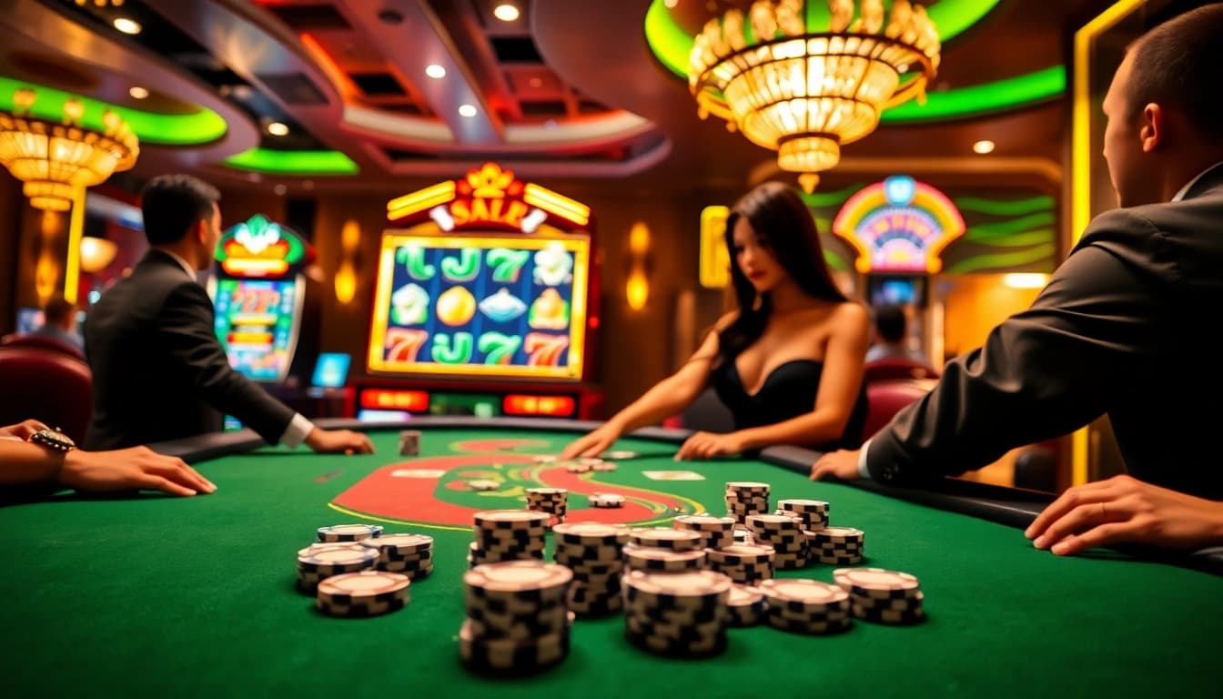 Players enjoy high-stakes poker at TG88 online casino, showcasing luxury and excitement in gambling.