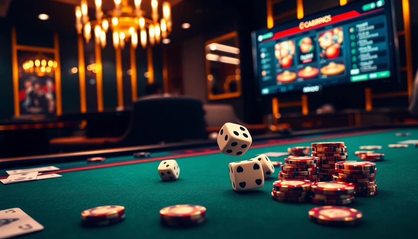 Engage in thrilling gameplay at https://kjc.us.com/ with a luxurious poker table and exciting casino elements.