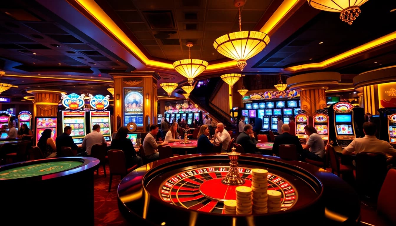 Experience thrilling gaming at SUNWIN with vibrant casino visuals and dynamic tables.