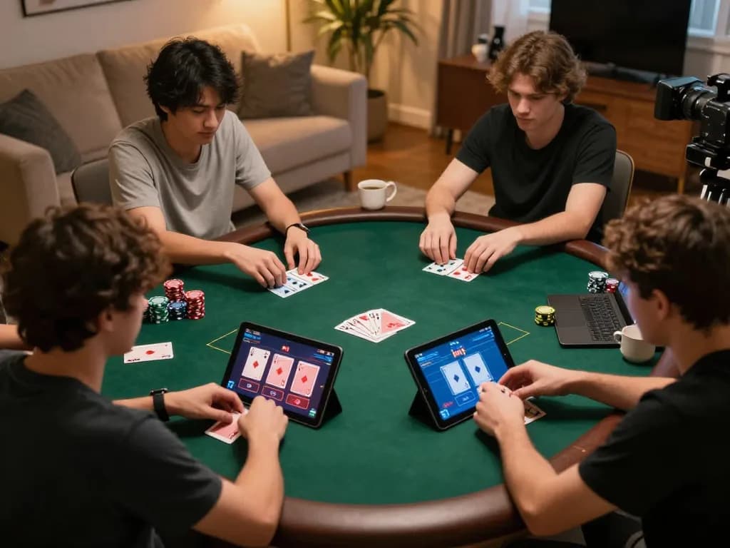 Players enjoying an exciting game of poker online at BL555, showcasing strategy and engagement.