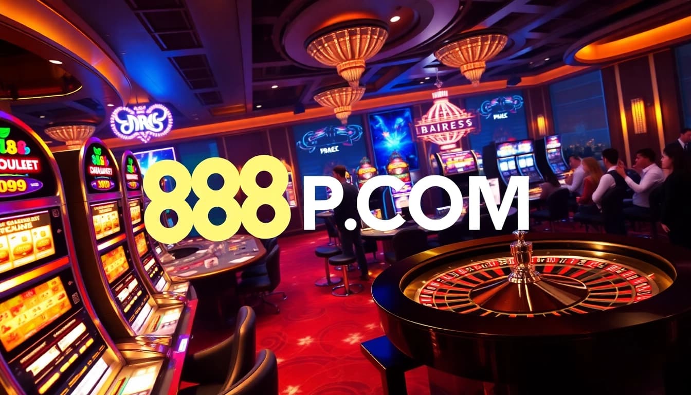 Experience the thrill of gambling with 888P COM in a luxurious casino environment.