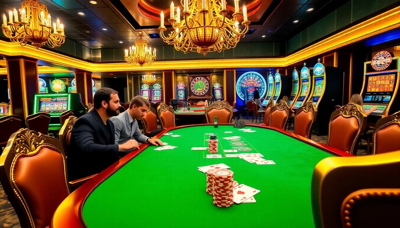 Players enjoying high-stakes poker at SODO Casino, showcasing exciting gambling action.