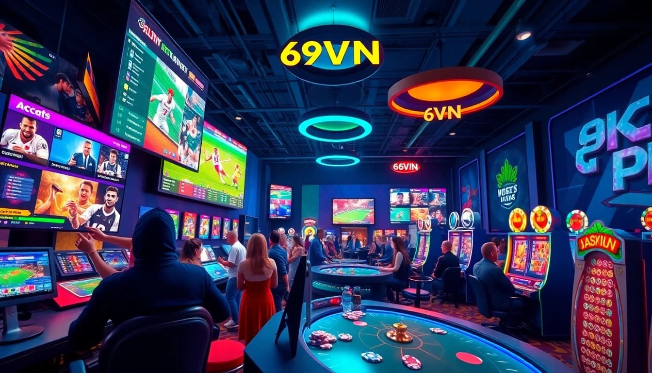 Exciting online gaming atmosphere at 69VN showcasing sports betting and casino action.