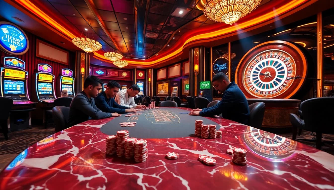Experience the excitement of HZ88 casino with engaging gaming tables and vibrant ambiance.