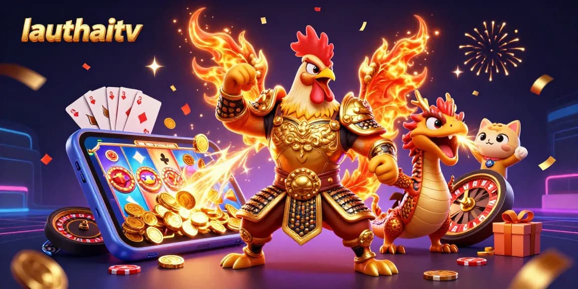Experience lauthaitv with exciting live-action characters amidst casino-themed games and elements.
