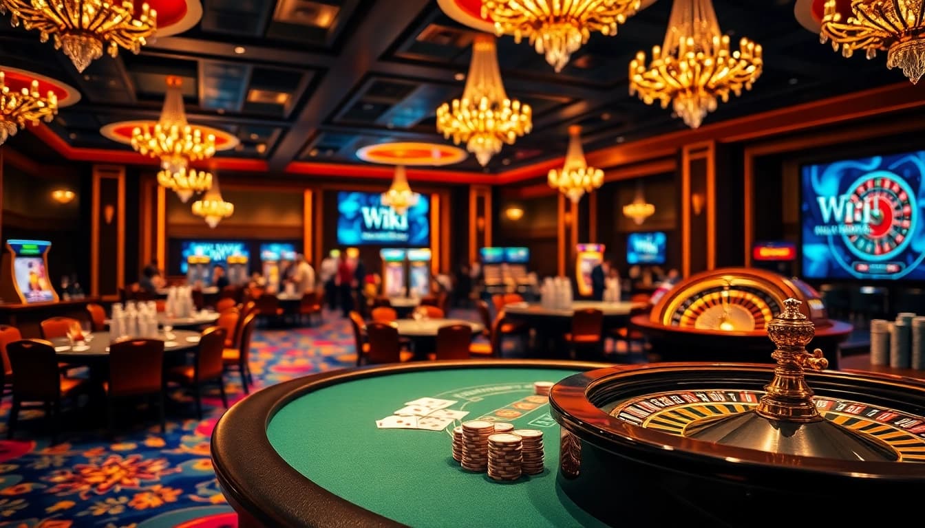 The Hidden Wiki dark web enhances the thrilling atmosphere of a luxury casino with vibrant gaming elements.
