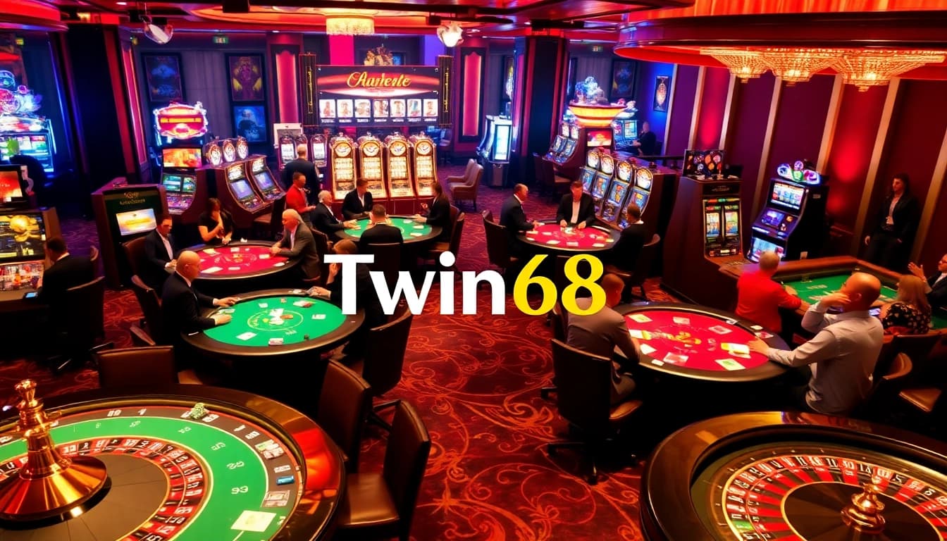Experience the thrill of gambling with Twin68's exciting casino atmosphere, vibrant tables, and engaging players.