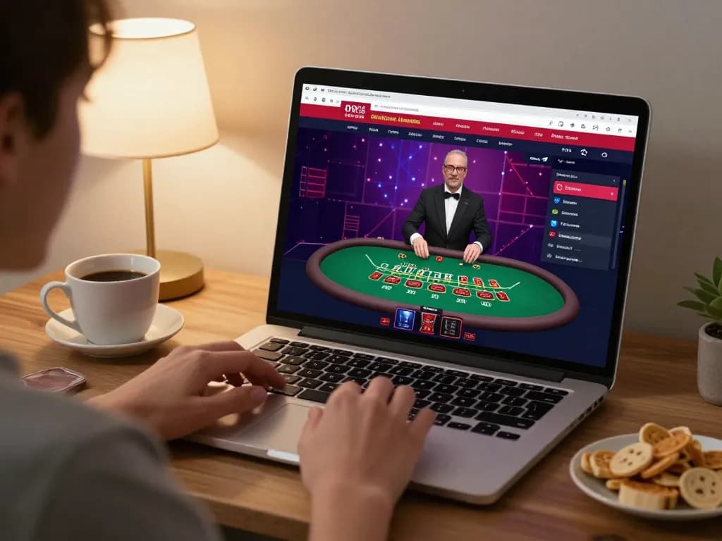 Player engaged in live dealer blackjack on 3win online casino platform, showcasing exciting gameplay