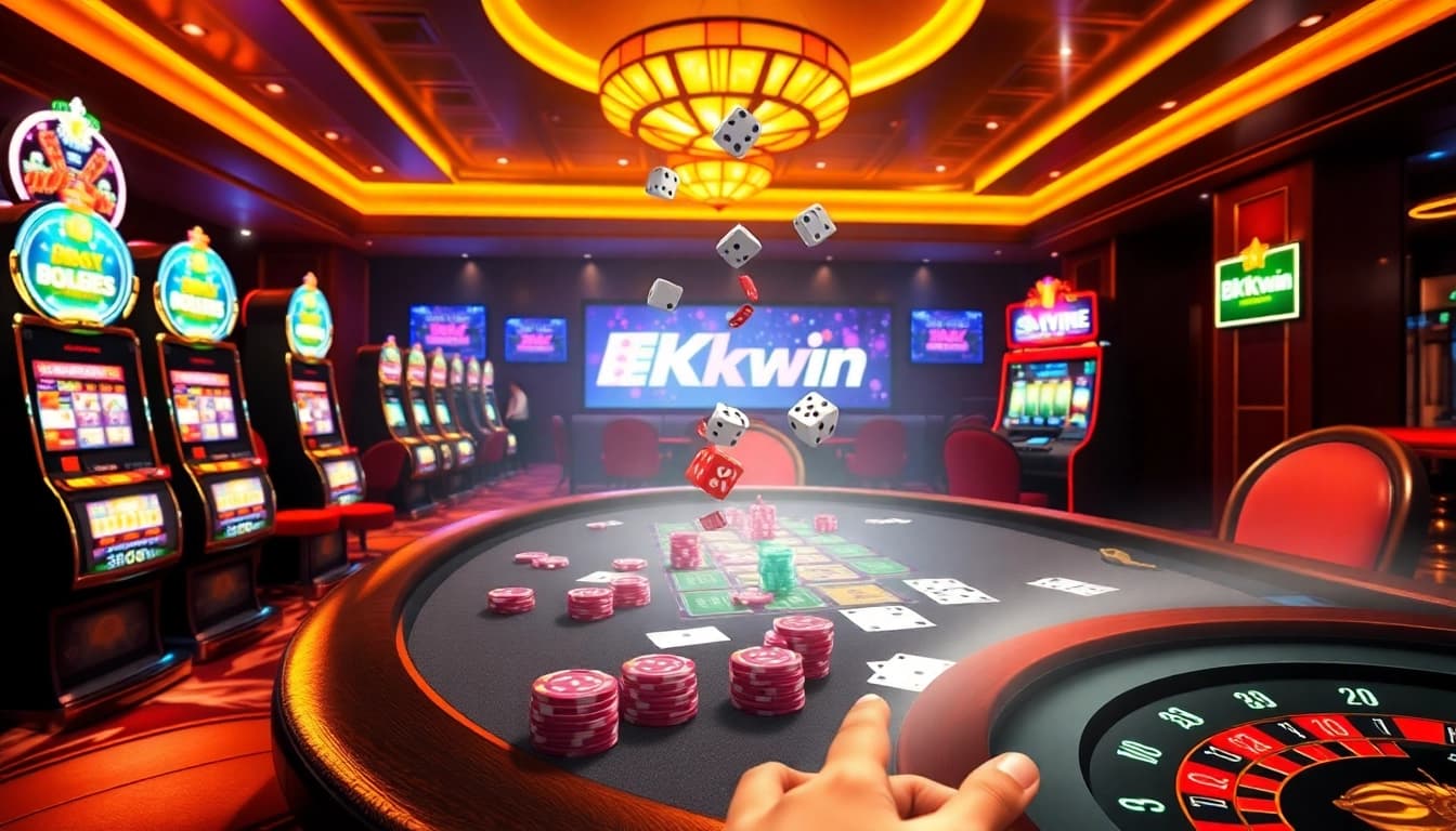 Experience high-stakes gaming at KKwin's vibrant casino, featuring thrilling poker and slot action.
