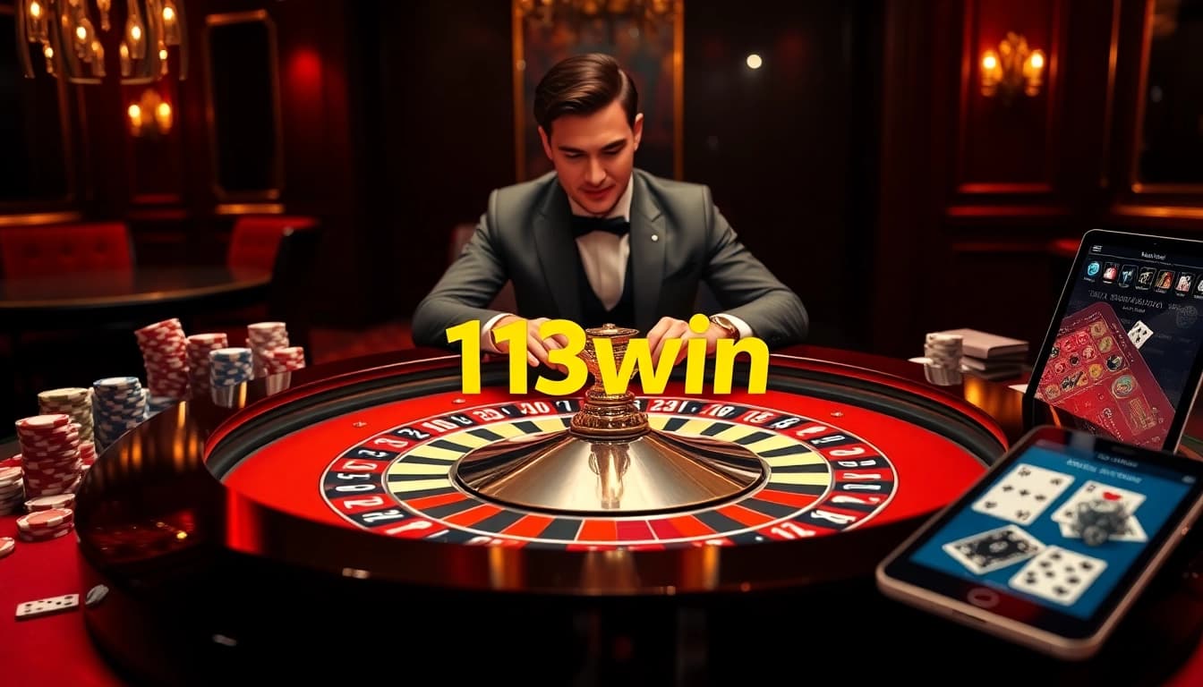 Excited gambler placing bets at a luxurious 13win online casino roulette table.