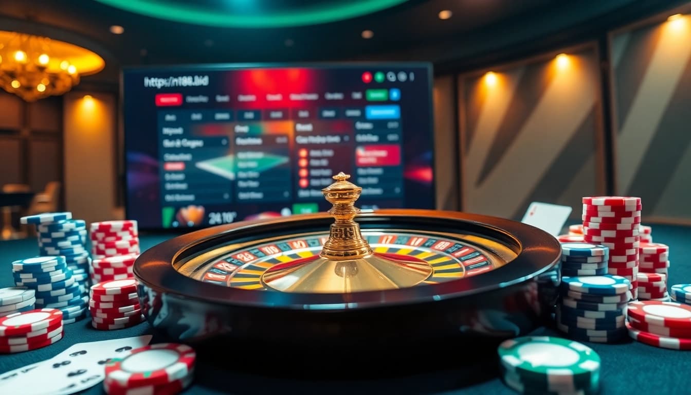 Experience the thrill of betting at https://n188.bid/ with vibrant casino scenes and exciting games.