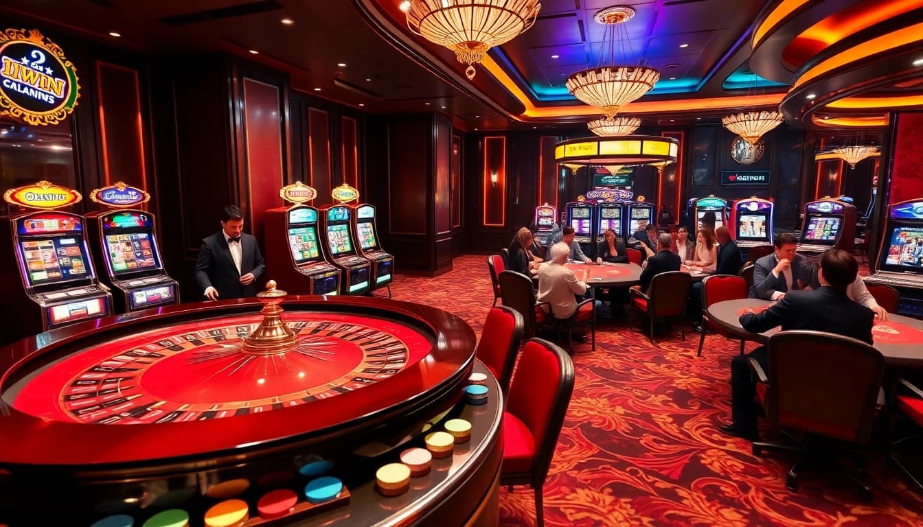 Players enjoying the 11win gaming experience at a luxurious casino table.