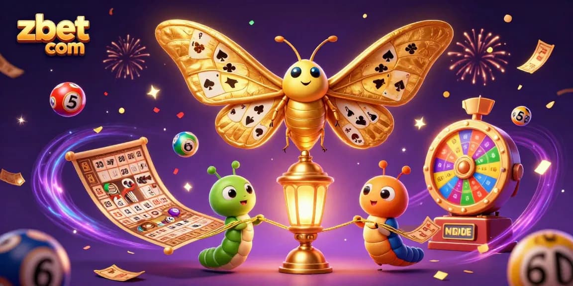 Experience the excitement of zbet com with vibrant lottery balls and a stunning casino scene.