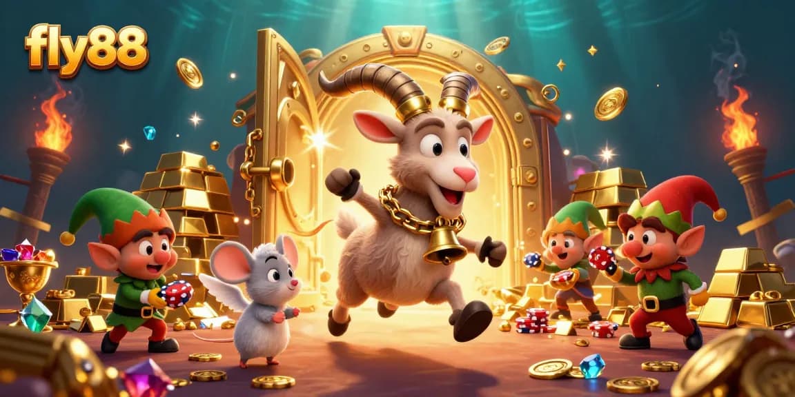 Experience the thrilling fly88 casino with vibrant characters and dazzling treasures scattered everywhere.