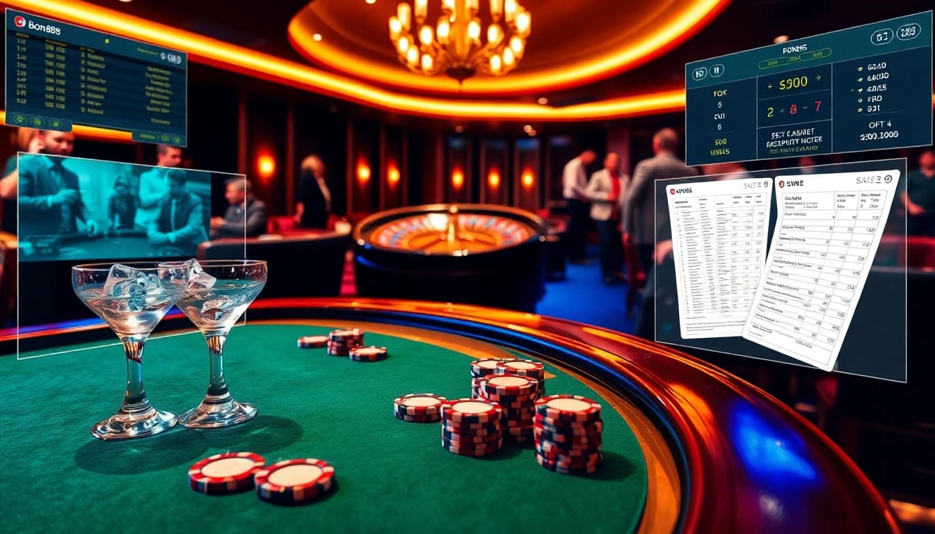 Engage in thrilling gaming experiences at bong88's luxurious casino with vibrant tables and electrifying odds.