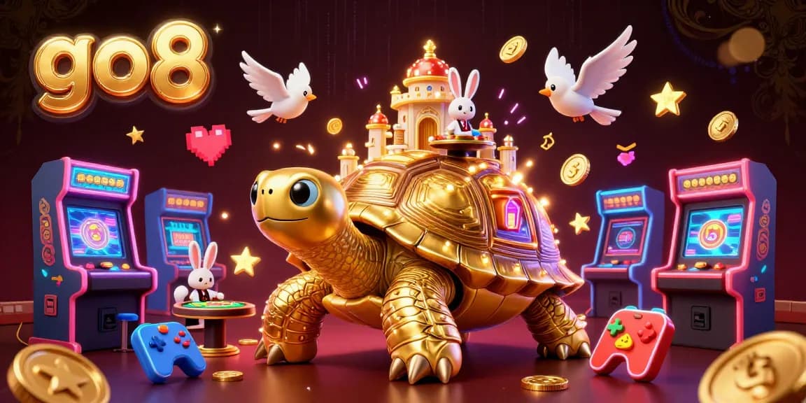 Play at go8 for thrilling casino games with a golden tortoise and dynamic gaming elements.
