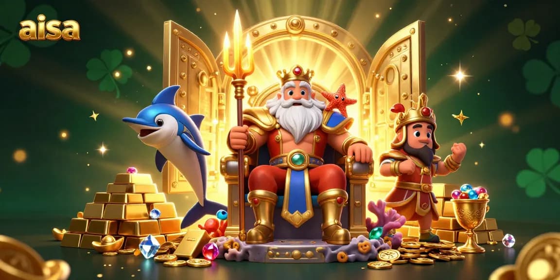 Aisa brings excitement to casino gaming with a vibrant underwater scene featuring Neptune and treasures.
