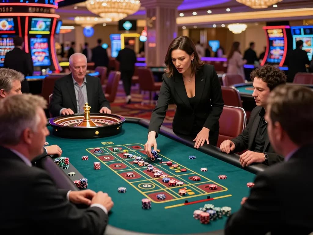 Players engaging at a Roulette table in tg88 casino, showing chips and thrilling gameplay