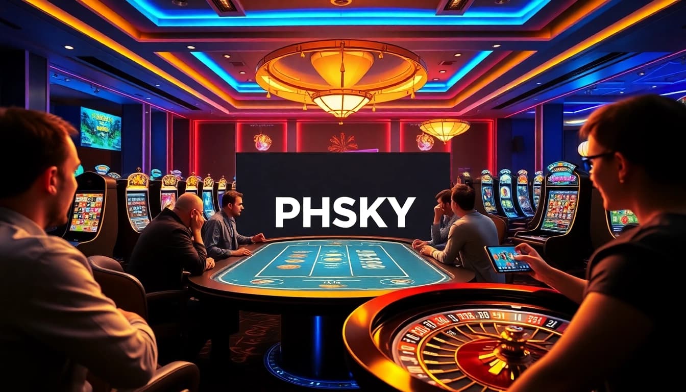 PHSKY players enjoying exciting games at a luxurious online casino platform.